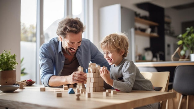 Child playing blocks