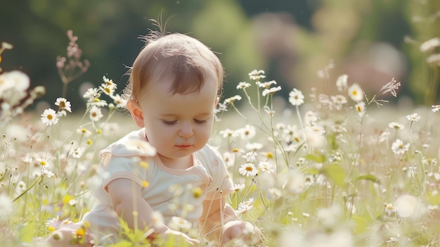 Photo child playing outside