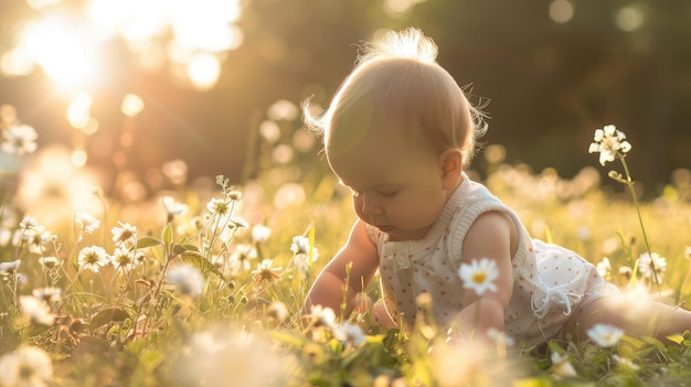 Photo child playing outside