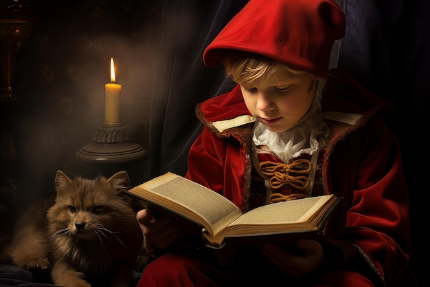 A child reading a sinterklaas book sinterklaas