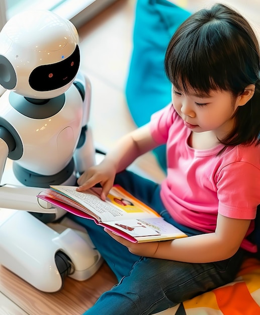 Child and Robot Reading Together