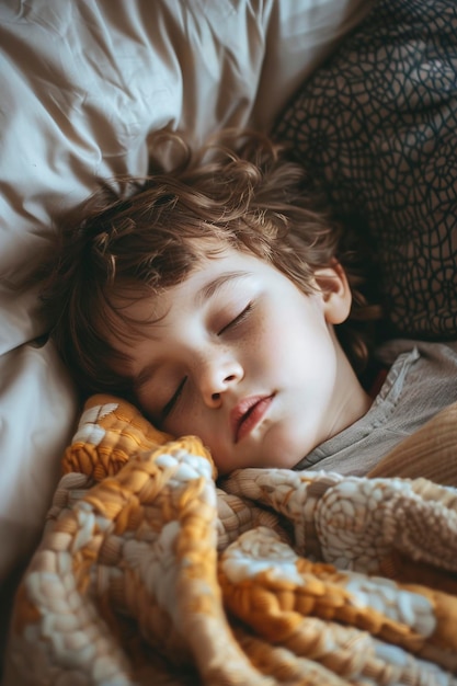 Photo a child sleeping concept kid sleeps on bed