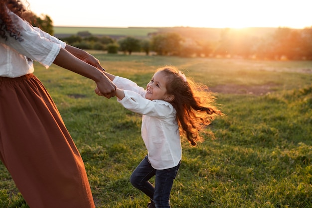 Child spending time with their parents