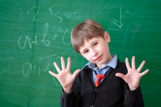 Child student in the classroom