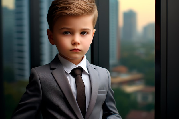 A child in a suit of a businessman Future businessman