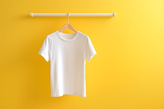 Child tshirt with hanger on color background