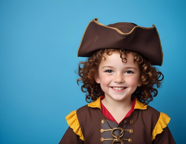 a child wearing a pirate hat poses for a picture