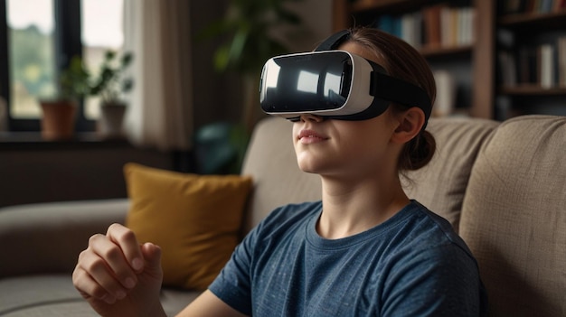 a child wearing a virtual reality