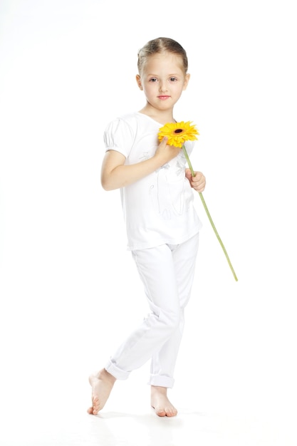 a child in white