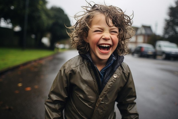 Photo child with a big grin enjoying a playful day in th positive attitude photos110jpg