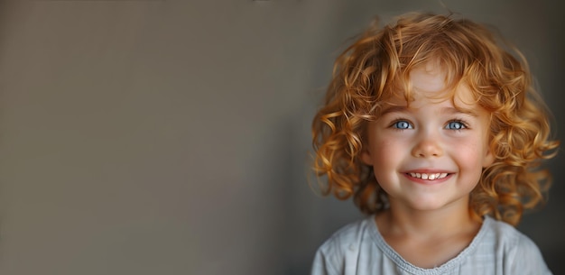 Child with golden curls and a captivating smile