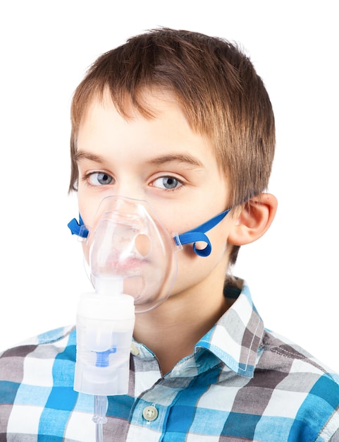 Child with inhaler mask