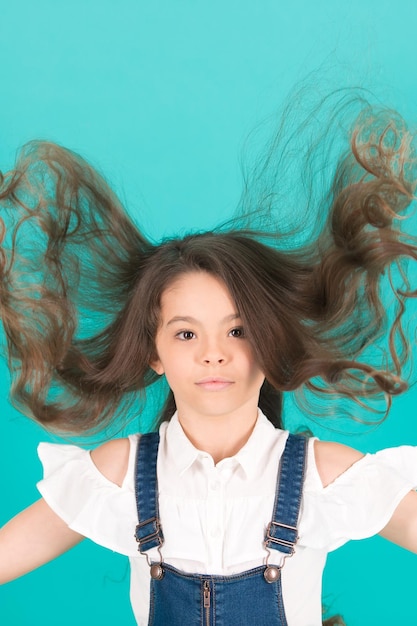 Child with long healthy hair