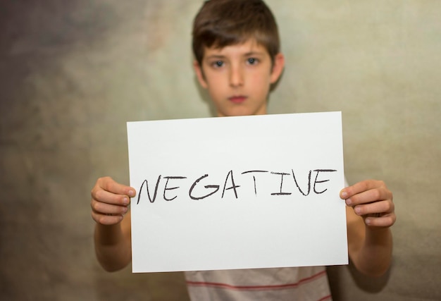 A child with a negative problem, social issue