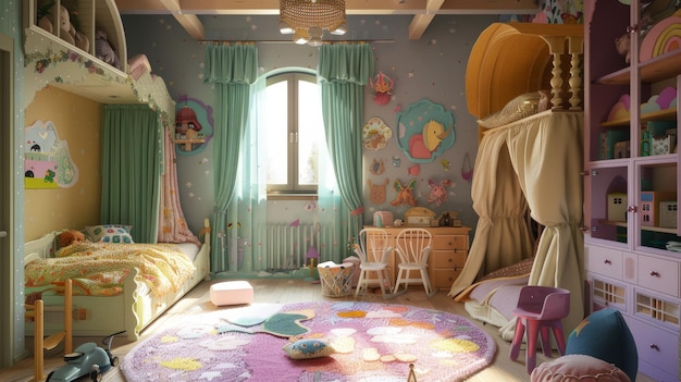 A child39s bedroom in a house is a magical space filled with imagination and play