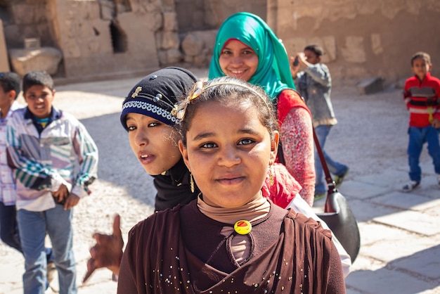 Children of Africa. Egyptian girls near Luxor .Egypt