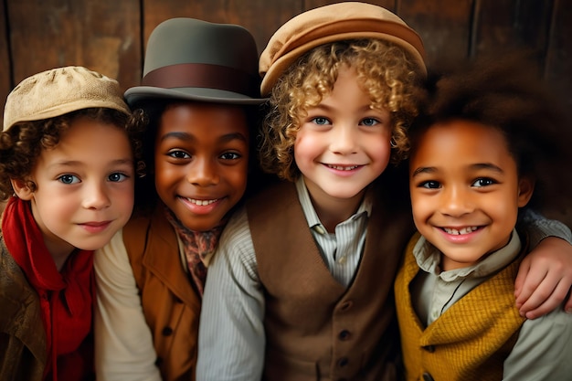 Children friendship togetherness smiling happiness concept