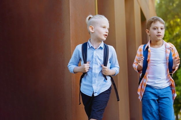 Children go to school Begining of academic year