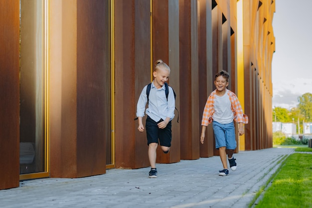 Children go to school Begining of academic year