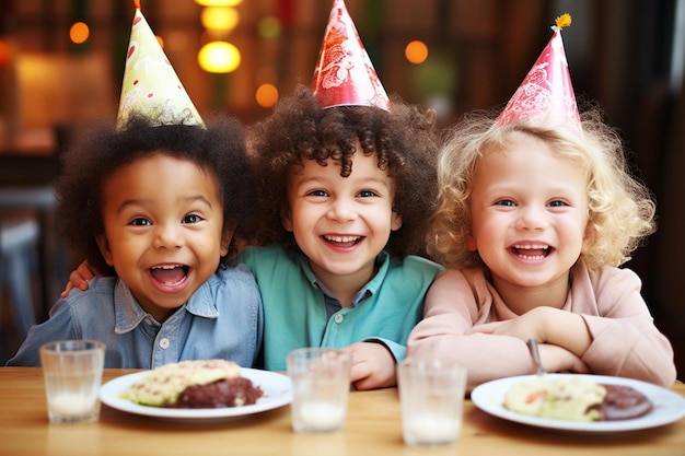 Children having fun on birthday party