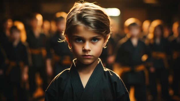 Children in a martial arts class