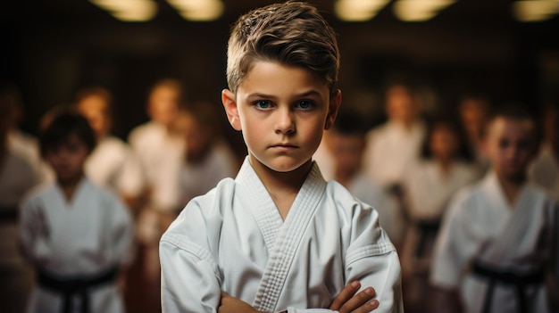 Children in a martial arts class