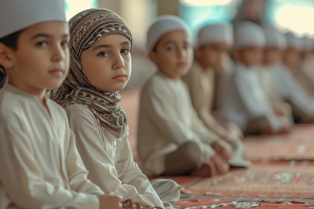 Photo children participating in ramadan activities