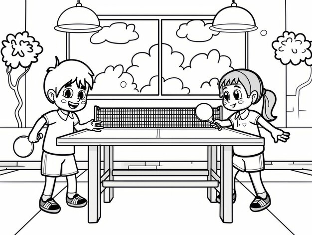 Photo children playing sports colouring pages for kids preschoolers educationalchildren learning