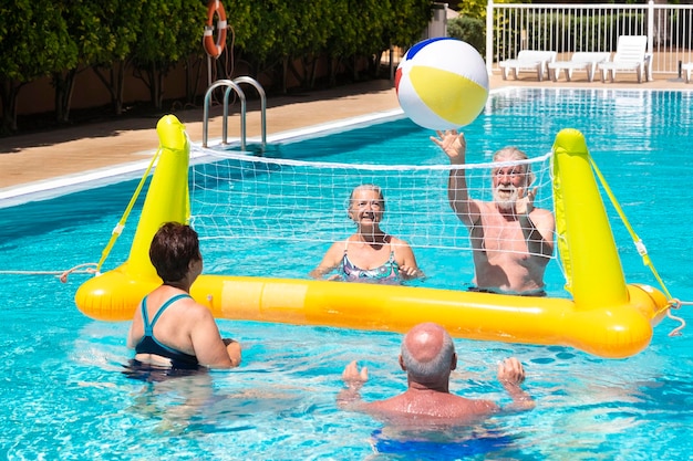 Children playing in swimming pool