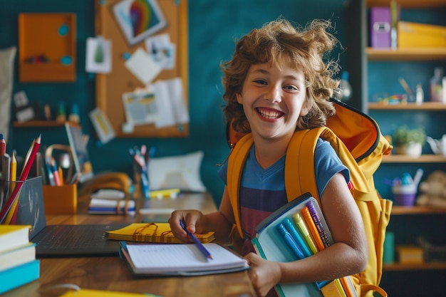 Children preparing for school Buying school supplies