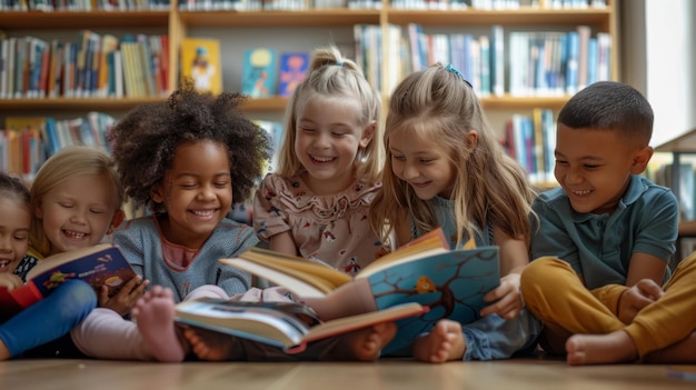 Photo the children reading books