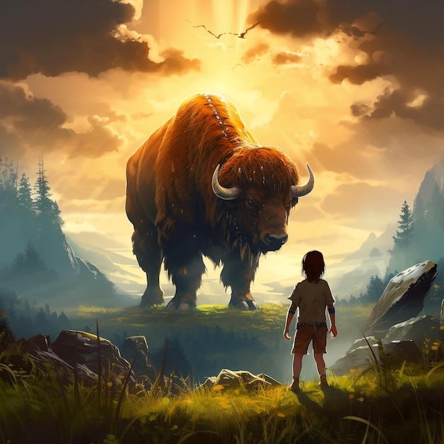 children's fantasy tale with bison