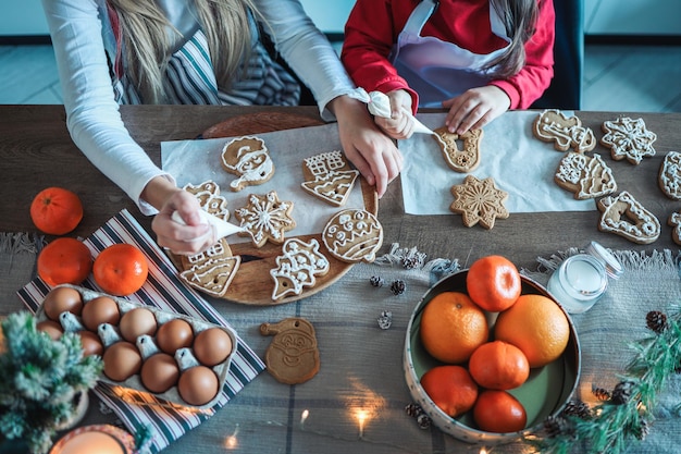 Children's master class on cooking and decorating Christmas cookies