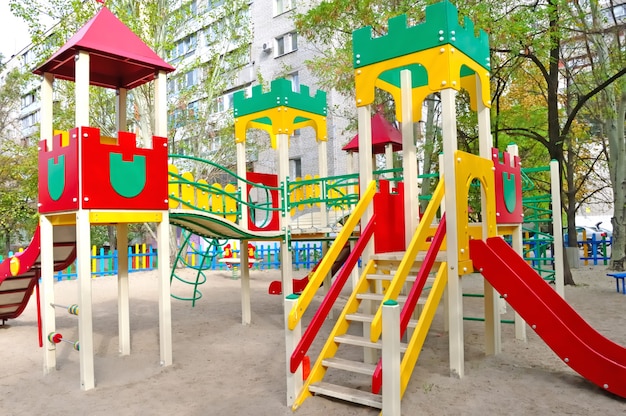 Children's playground on the street for educational games