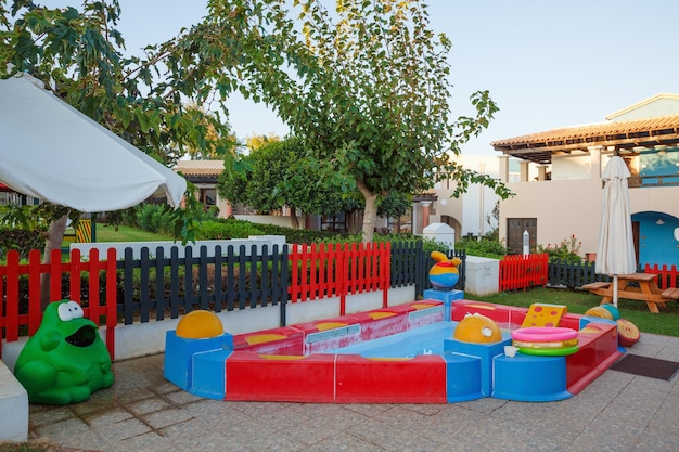 Children's pool outside at dawn