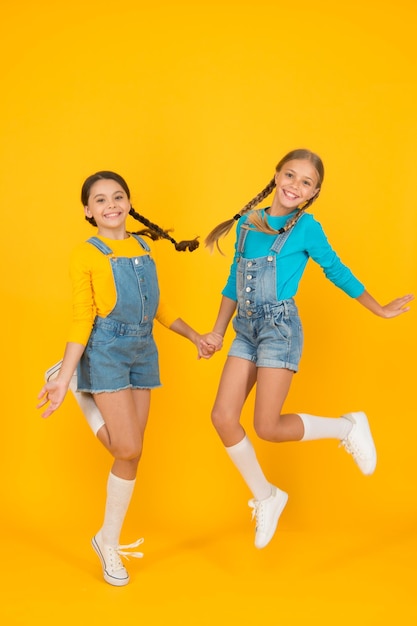 Children ukrainian young generation. Patriotism concept. Girls with blue and yellow clothes. Freedom value. Living happy life in free country. Patriotic upbringing. We are ukrainians. Ukrainian kids.