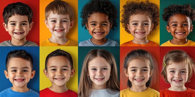 Photo children with diverse skin tones