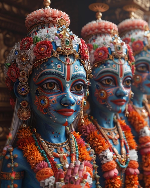 Children With Painted Faces Depicting Background