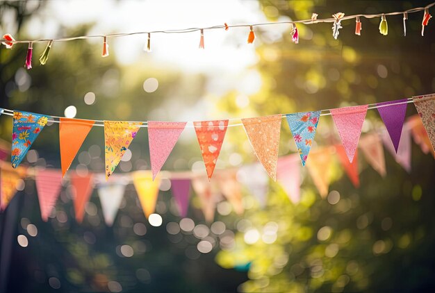 Photo childrens birtay party banners for children by tustinhodge photography in the style of bokeh