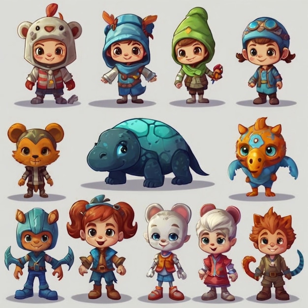 childrens colorful avatar cartoon characters