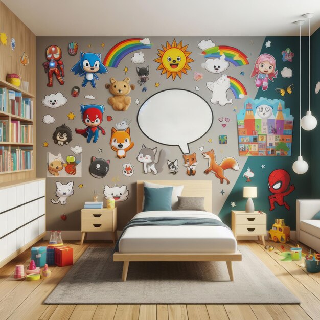 Childrens room interior with toys 3d rendering 3d illustration