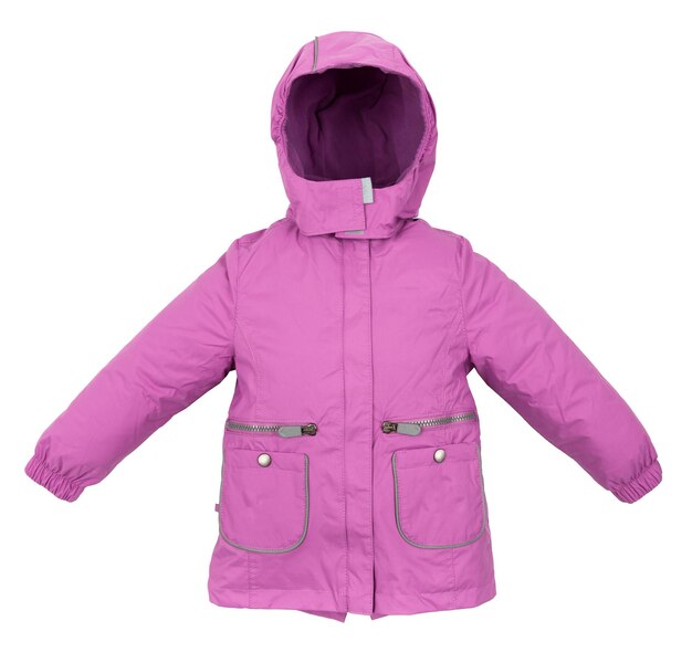 Childrens Women winter jacket isolated on white background.