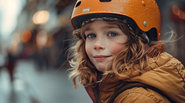 A childs face showing resolve while learning to skateboard