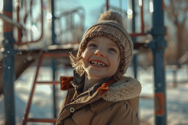 A childs laughter echoing in a playground