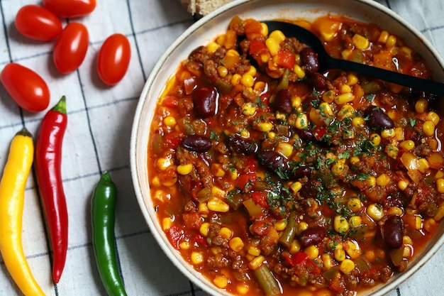 Chile Con Carne mexican dish