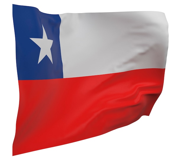 Chile flag isolated. Waving banner. National flag of Chile