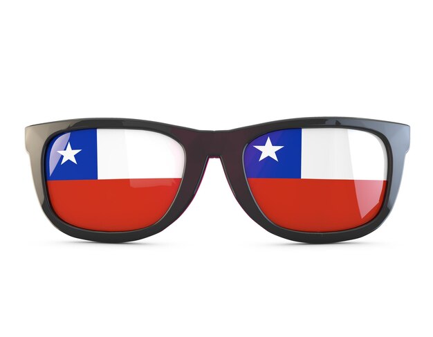 Chile flag sunglasses 3D Rendering