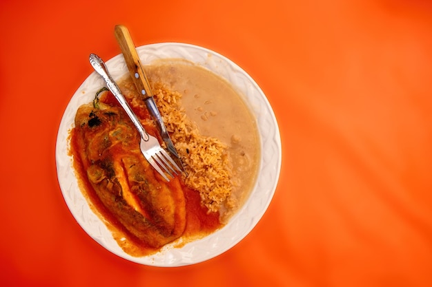 Chile relleno with cheese mexican food