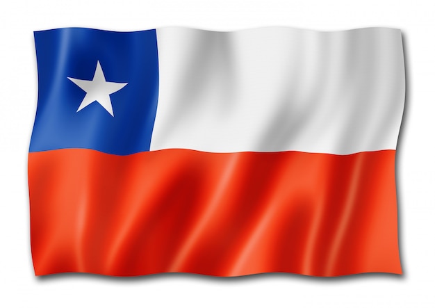 Chilean flag isolated on white