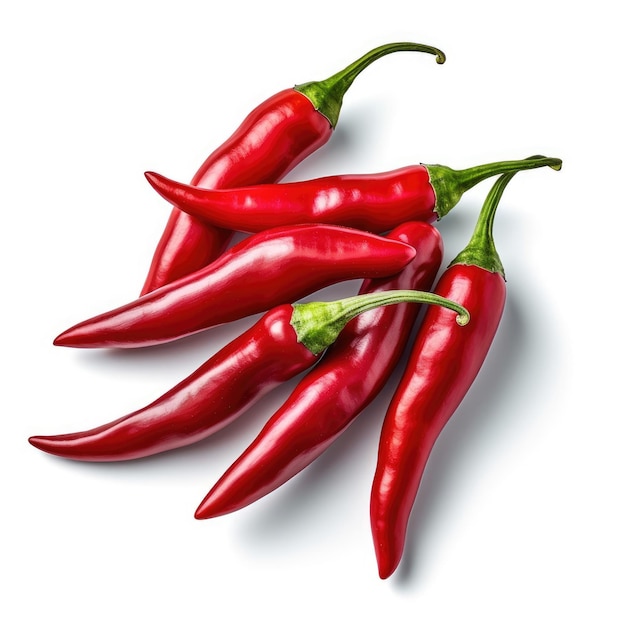 Chili Peppers isolated on white background generative AI